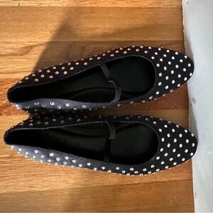 New, never worn! Old Navy Black Flats with Silver Studs